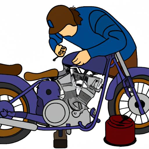 Một người sửa động cơ xe gắn máy.